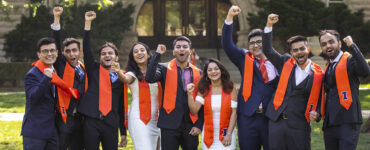 Illinois graduates dress in cap and gown, ready to commemorate their time on campus with preparing for the University-wide Commencement in the days ahead.